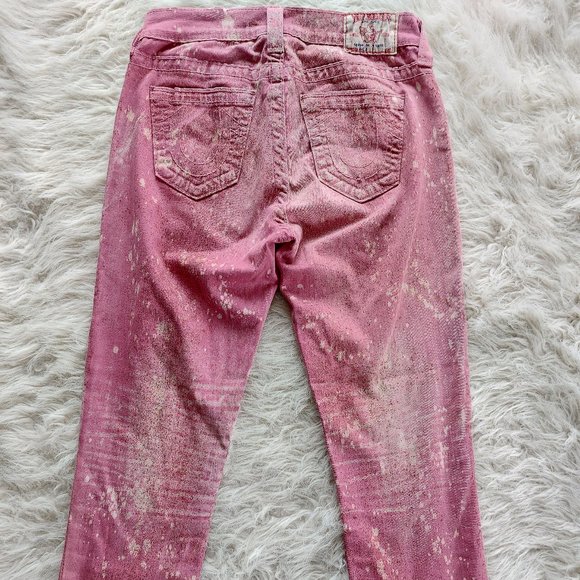 True Religion Halla Pink Skinny Distressed Denim Jeans - Picture 10 of 12